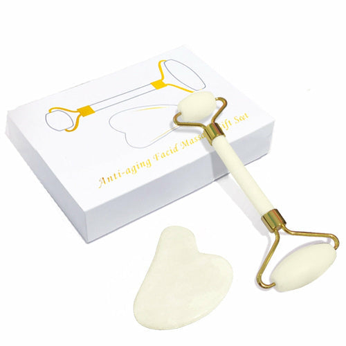 Rose Quartz Gua Sha & Facial Roller Set