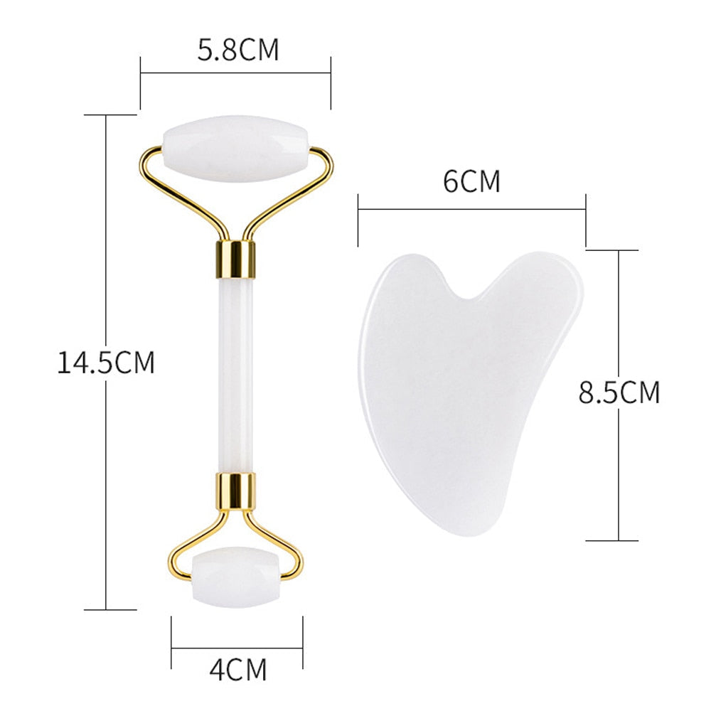 Rose Quartz Gua Sha & Facial Roller Set