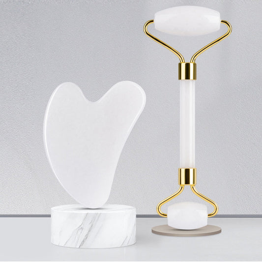 Rose Quartz Gua Sha & Facial Roller Set